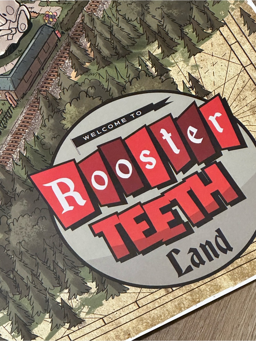 Rooster Teeth Land Graphic Poster - Red & Gray 2017